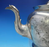 Bigelow Bros and Kennard Coin Silver Tea Pot Hand Engraved Scrollwork (#4015)