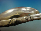 Gorham Sterling Silver Salad Serving Spoon w/Bamboo Handle #330 10 1/2" Antique