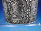 Dutch Silver Tea Caddy with Figural Scenes and Finial Top Lid Vintage (#4485)