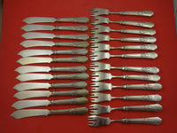 German by Petersfelt Gebruder Berlin Sterling Silver Fish Set 24 pieces Britecut