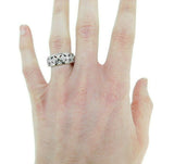 Wide 14k White Gold Genuine Natural Diamond Pierced Band 1/2cts (#J3738)