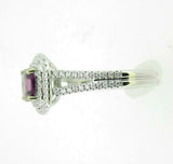 14k White Gold 1.09ct Grape Genuine Natural Garnet and Diamond Ring (#J5118)