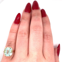 18k 6.39ct Mint Green Genuine Natural Tourmaline Ring Jewelry (#J5742)