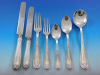 Colonial Tiffany Sterling Silver Flatware Set Service 96 pcs Fitted Chest S Mono