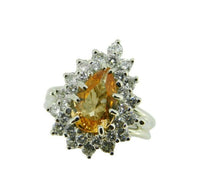 14k Gold 1.68ct Genuine Natural Precious Topaz and 3/4ct Diamond Ring (#J4730)