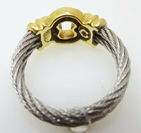 Charriol 18k Yellow and Steel Genuine Natural Diamond Ring (#J3230)