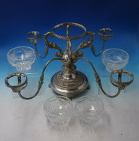 Gadroon by DP and Sons Silverplate and Copper Epergne with Crystal Bowls (#5837)