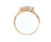 14k Yellow Gold GIA .71ct Genuine Natural Ruby and Diamond Ring Antique (#J6153)