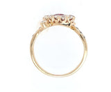 14k Yellow Gold GIA .71ct Genuine Natural Ruby and Diamond Ring Antique (#J6153)
