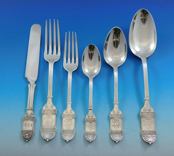 Grecian by Wendt Sterling Silver Flatware Set Service 50 Pieces Rare Early