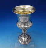 German .812 Silver Chalice Gold Washed Interior with Lid Chased Flowers (#6454)