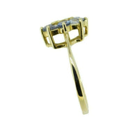 14k Yellow Gold Flower Genuine Natural Tanzanite Ring with Diamond (#J2051)