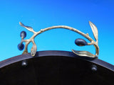 Olive Branch by Michael Aram Brass Gold Serving Set with Wood Serving Bowl - New