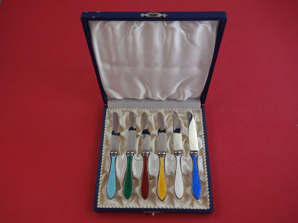 Danish Sterling by Various Makers Sterling Silver Fruit Knife set of 6  4 1/2"