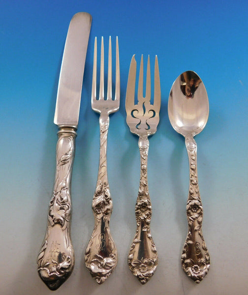 Les Cinq Fleurs by Reed & Barton Sterling Silver Flatware Set 8 Service 32 pcs