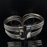 Modernist Handwrought Sterling Hinged Bracelet Jewelry (#J5971)