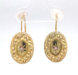 14k Yellow Gold Earrings with Rose Cut Genuine Natural Diamonds (#J6128)