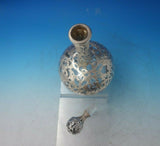 Gorham Glass Decanter with Sterling Silver Overlay Floral #S1127 11 1/2"(#5941)