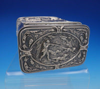 Maurice Freeman English Sterling Silver Tea Caddy w/ Hunting and Scenery (#3682)