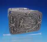 Maurice Freeman English Sterling Silver Tea Caddy w/ Hunting and Scenery (#3682)