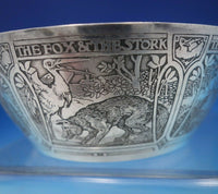 William Kerr Sterling Silver Child's Set 2pc Acid Etched w/ Fables #4499 (#5257)