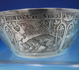William Kerr Sterling Silver Child's Set 2pc Acid Etched w/ Fables #4499 (#5257)