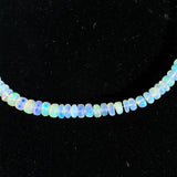 80ct Strand of Genuine Natural Opal Beads Necklace with 14k Gold Clasp (#J5919)