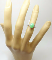 14K Gold Oval Jade Ring with Diamonds (#J3288)