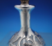 Gorham Glass Perfume Bottle with Silver Overlay #D236 3 5/8" Tall (#6837-2)