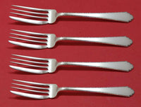 William and Mary by Lunt Sterling Silver Fish Fork Set 4pc AS Custom Made 7 1/8"