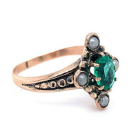 10k Yellow Gold Victorian .48ct Emerald Ring (#J5165)