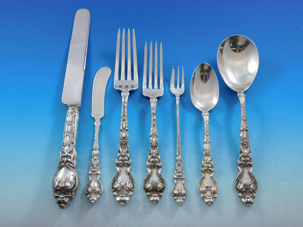 Douvaine by Unger Sterling Silver Flatware Service Set 68 Pieces Art Nouveau