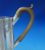 Benjamin Mountigue English Georgian Sterling Silver Tea Pot w/Swags Wood (#5374)