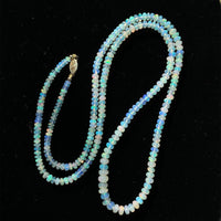 95cts Genuine Natural Opal Beaded Necklace with 14k Yellow Gold Clasp (#J5922)
