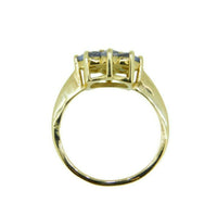 14k Yellow Gold Flower Genuine Natural Tanzanite Ring with Diamond (#J2051)