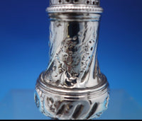 English Georgian Sterling Silver Pepper Shaker Hand Engraved w/Flowers (#6819-2)
