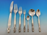 Acorn by Georg Jensen Sterling Silver Dinner Flatware Set 12 Service 89 Pieces