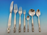 Acorn by Georg Jensen Sterling Silver Dinner Flatware Set 12 Service 89 Pieces