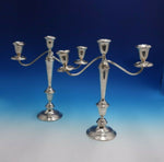 Hampton by Alvin Sterling Silver Candelabra Pair 3-Light #S257 Weighted (#4769)