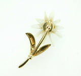 14k Yellow Gold Freshwater River Pearl Flower Brooch Pin (#J4358)