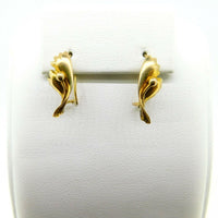 10k Yellow Gold Delicate Leaf Earrings (#J4266)