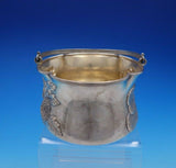 Wood and Hughes Sterling Silver Basket w/Handle Hammered Flowers GW #227 (#4344)