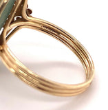 14k Yellow Gold Ming's Jadeite Jade Ring with GIA Report (#J5663)