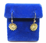 14k Yellow Gold Dangle Daisy Earrings (#J3696)