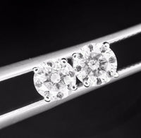 14k Gold 1.62ct Total Weight Genuine Natural Diamond Stud Post Earrings (#J4567)