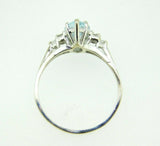 14k White Gold Marquise 1.24ct Genuine Natural Aquamarine Ring (#J5048)