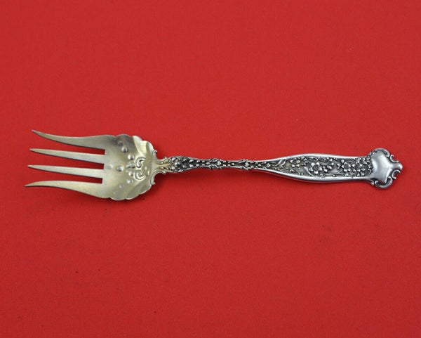 Dresden by Whiting Sterling Silver Beef Fork gold wash 5 7/8"