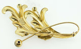 Vermeil Forstner Gilt Sterling Leaf Brooch (#J4261)