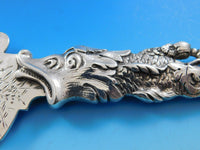Dolphin by Shiebler Sterling Silver Ice Cream Slice FH AS Bright-Cut Flowers 13"