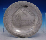 Egyptian .800-.900 Silver Plate with Hand Engraved Pyramid and Sphinx (#3834)